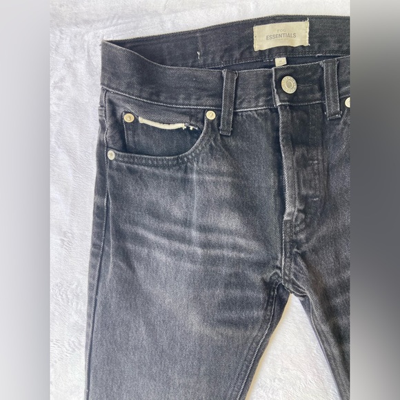 Fog Essentials Fear of God Ankle Zip Skinny Faded Denim Jeans - Size 28 - Picture 10 of 13
